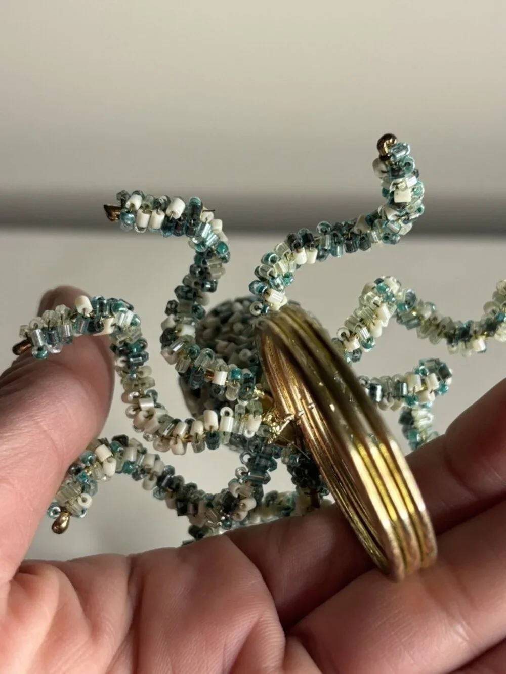 Set of 2 Beaded OCTOPUS Napkin Rings Pier 1 Imports Coastal Beach Decor